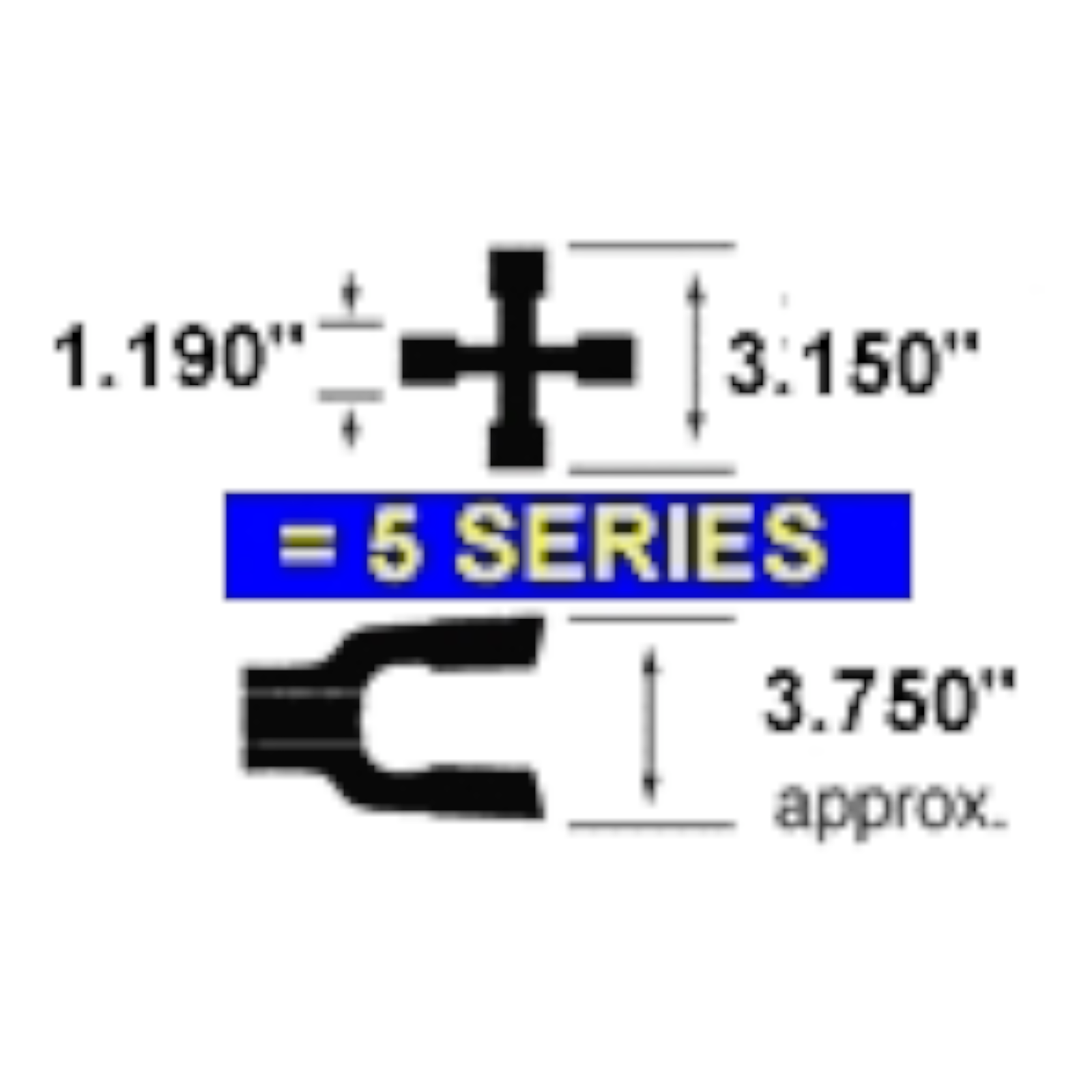 Series 5 Outer Triangle Tube U-Joint Assembly with 1 3/8" 6 Quick Connect – Part # A5002