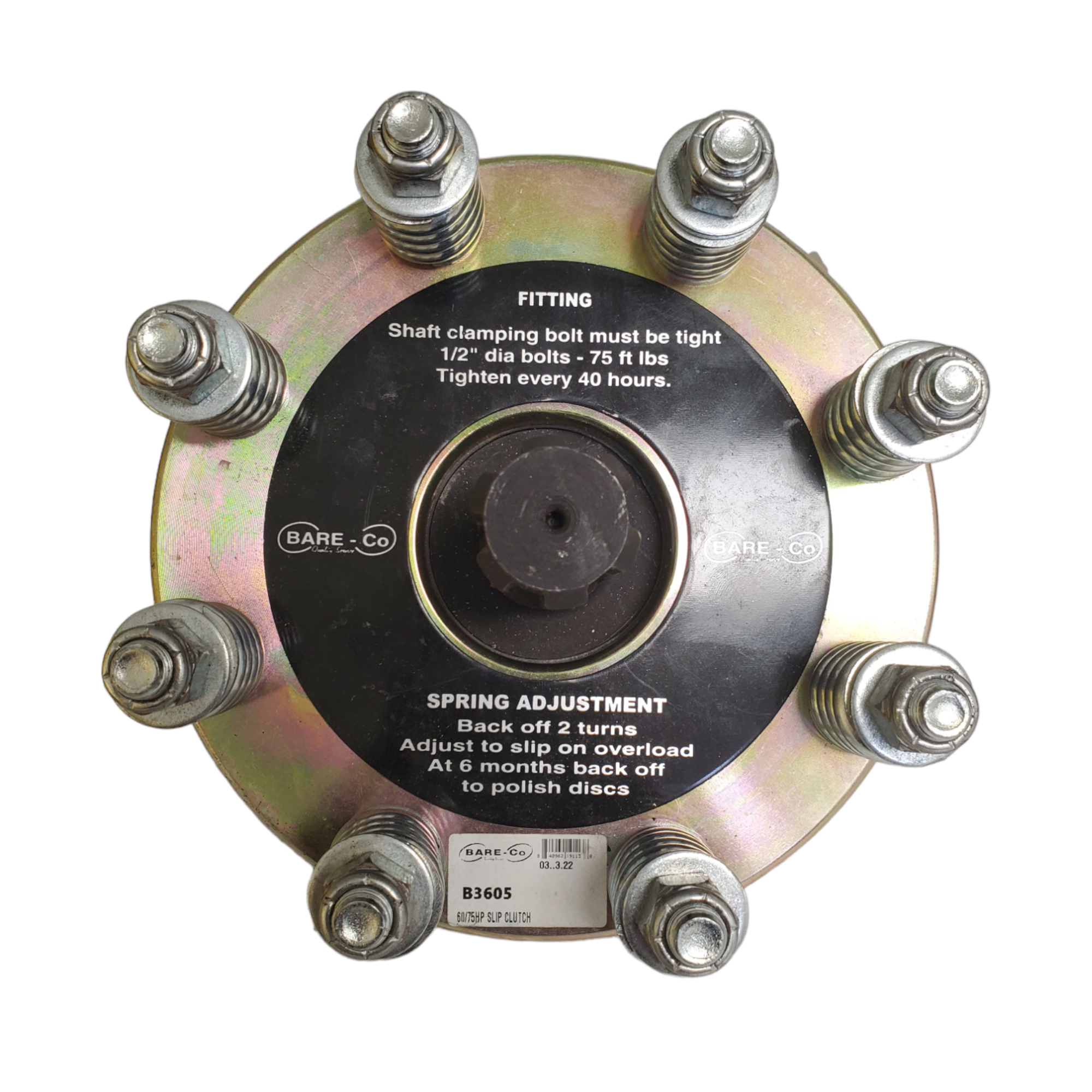60 HP Slip Clutch With 1 3/8" 6 Splines Female And 1 3/8" 6 Splines Male – Part # B3605