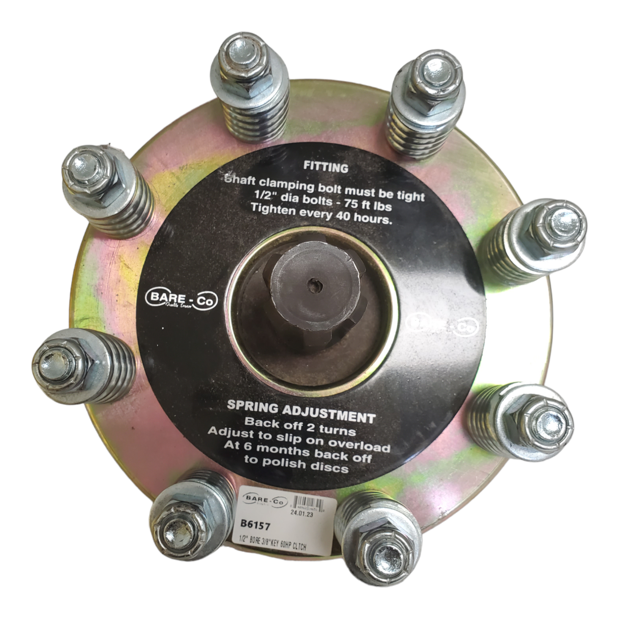 60 HP Slip Clutch With 1 1/2" Round Female And 1 3/8" x 6 Male – Part # B6157