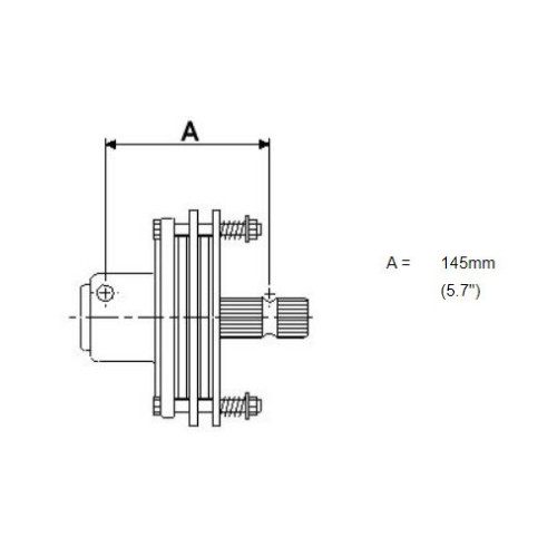 100 HP Slip Clutch With 1 3/8" 6 Splines Female And 1 3/8" 6 Splines Male – Part # B7233