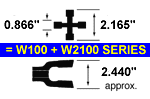 1 3/8" 6 Splines PTO End Yoke Series W100 / W2100 – Part # A010138